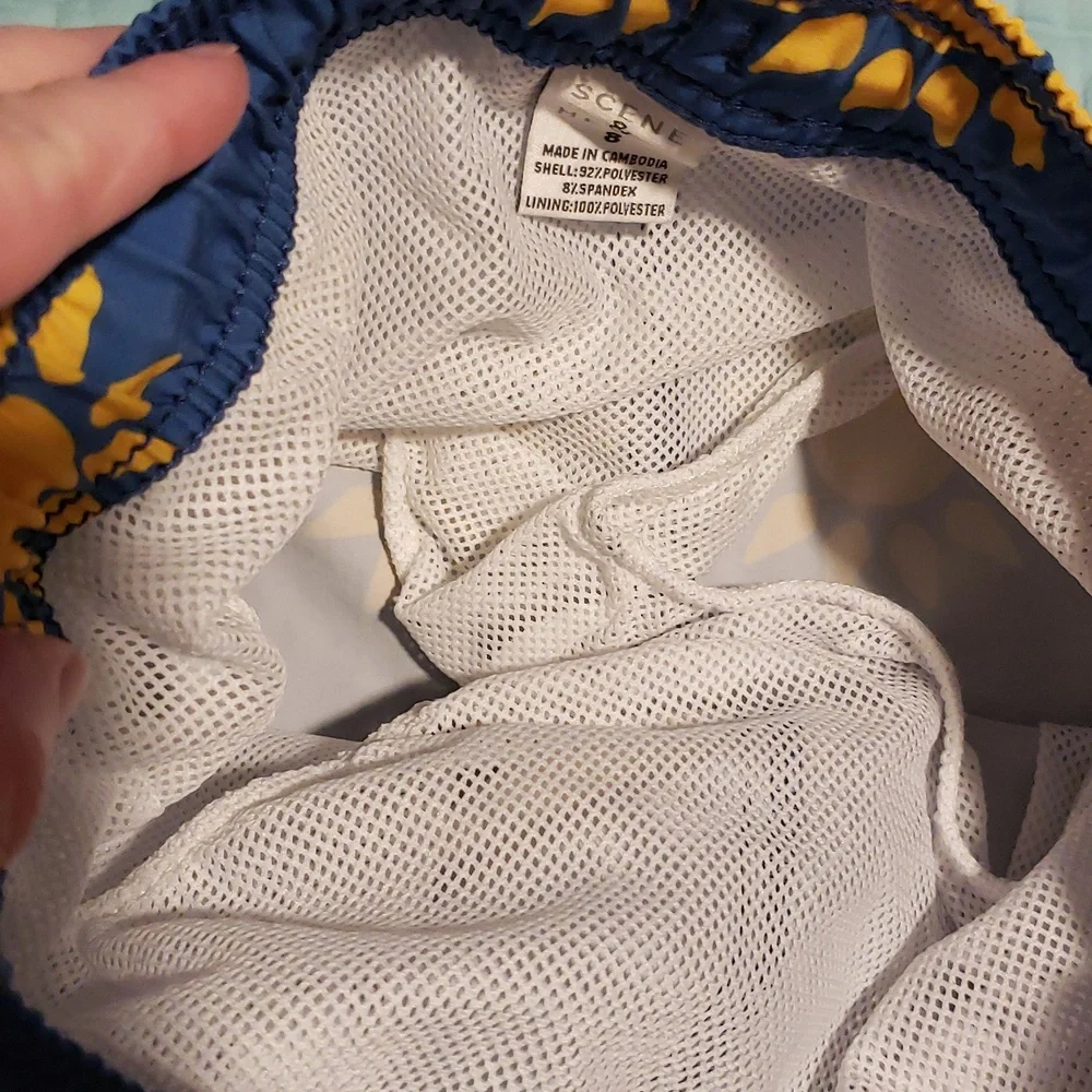 Blue Yellow Sunshine 8 Scene & Heard Swim Shorts Trunks Shorties